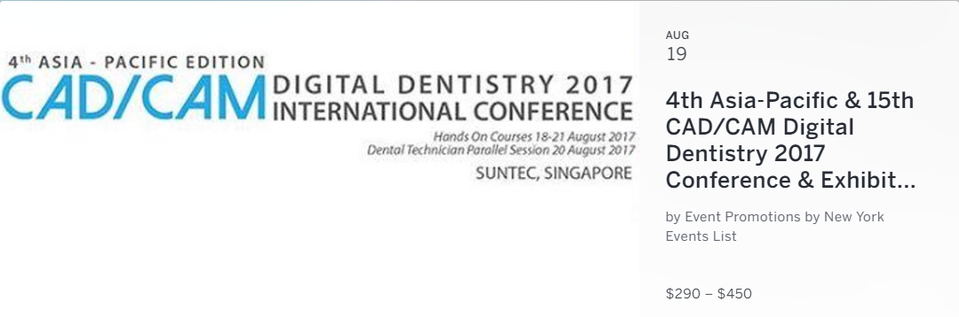 About the Conference

Following the 3rd edition of the conference's overwhelming success in 2015 (780 dental professionals {89 International Dental Technicians for the Dental Technician Parallel Session}, 22 speakers all together from 43 countries and over 42 CE Credits), the 4th CAD/CAM & Digital Dentistry International Conference (#CADCAMSingapore) will be held on 19-20 August 2017 at Suntec in Singapore. The 4th edition of this growing event will this time fall under the umbrella Singapore Dental Week 2017 (#SDW) designed to target the business and educational needs of independent dental professionals. 